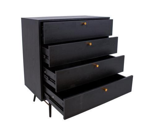 Kummut LUXEMBOURG 80x40xH90cm, must melamiin