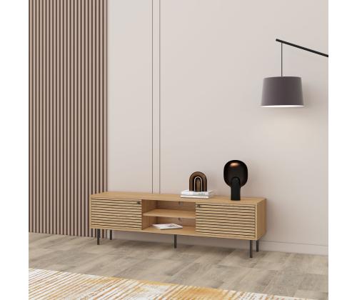 TV laud LINE 150x40xH50cm, tammedekooriga melamiin