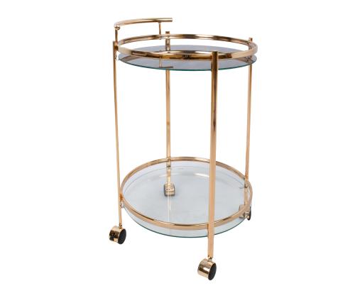 Serveerimislaud GENUA D52xH79cm, kuldne, teras, klaas