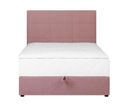Kontinentaalvoodi LEVI 120x200cm, madratsiga, roosa, 123x210xH114,5cm