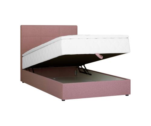 Kontinentaalvoodi LEVI 120x200cm, madratsiga, roosa, 123x210xH114,5cm