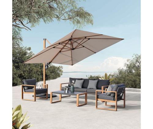 Aiamööblikomplekt DUISBURG laud, diivan ja 2 tugitoolid