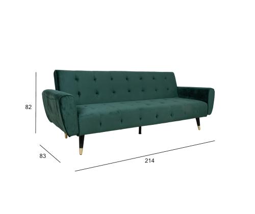 Diivanvoodi FALUN 214x83xH82cm, roheline samet