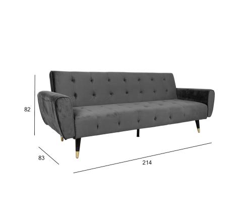 Diivanvoodi FALUN 214x83xH82cm, hall samet