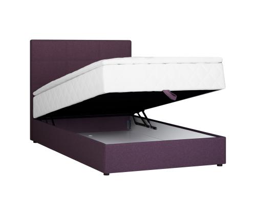 Kontinentaalvoodi LEVI 120x200cm, madratsiga, tumeroosa, 123x210xH114,5cm