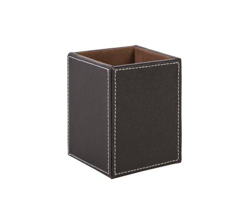 Pliiatsitops WALTER 9x9xH11,5cm, tumepruun, kunstnahk