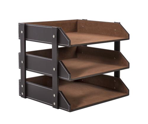 Dokumendiriiul WALTER 28x35xH27cm, pruun, kunstnahk