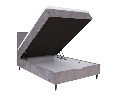 Kontinentaalvoodi LAARA 140x200cm, hall, 141x208xH119cm