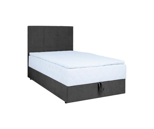 Kontinentaalvoodi LEVI 90x200cm, madratsiga, tumehall, 93x210xH114,5cm