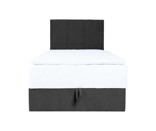 Kontinentaalvoodi LEVI 90x200cm, madratsiga, tumehall, 93x210xH114,5cm