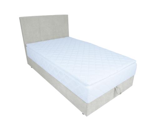 Kontinentaalvoodi LEVI 120x200cm, madratsiga, tumebeež, 123x210xH114,5cm