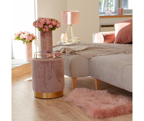 Tumba LA PERLA D35xH42cm, kattematerjal: samet kangas, värv: vanaroosa