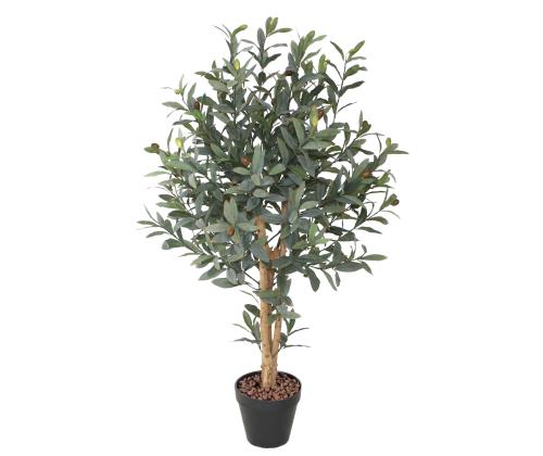 Kunstpuu OLIVE, H90cm, 2 tüvega, must pott