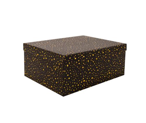 Pappkarp DIANA-2 kaanega 35x27xH15,7cm, must kuldsete täppidega