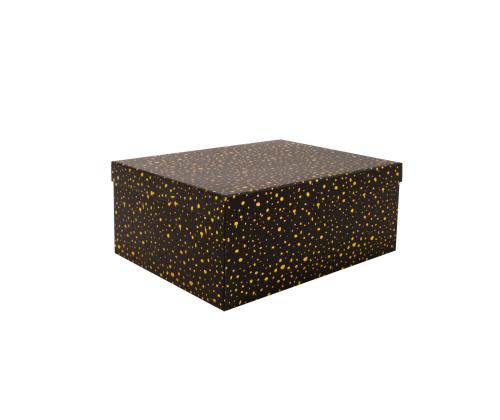 Pappkarp DIANA-7 kaanega 25x18xH10,5cm, must kuldsete täppidega