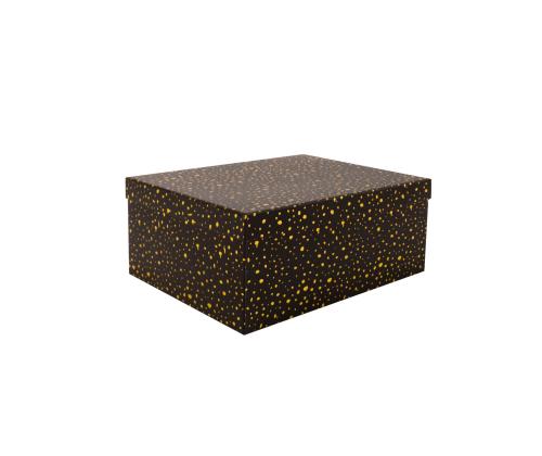 Pappkarp DIANA-8 kaanega 23x16,5xH10cm, must kuldsete täppidega