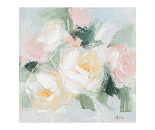 Õlimaal 100x100cm, pastelsed õied