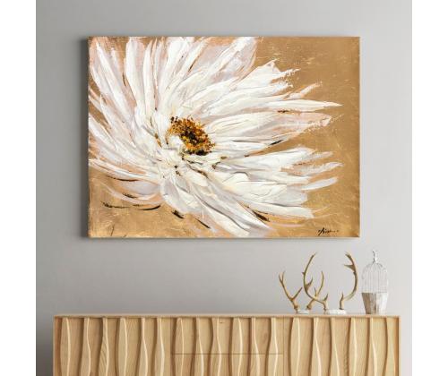 Õlimaal 90x120cm, valge õis beeþil taustal