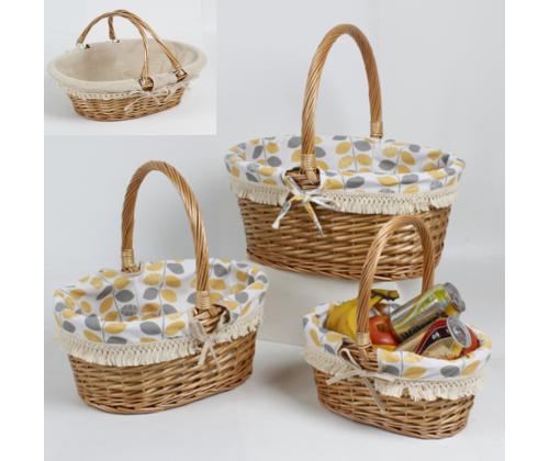 Korv MAXINE 44x35xH40cm, sangaga, helepruun punutis