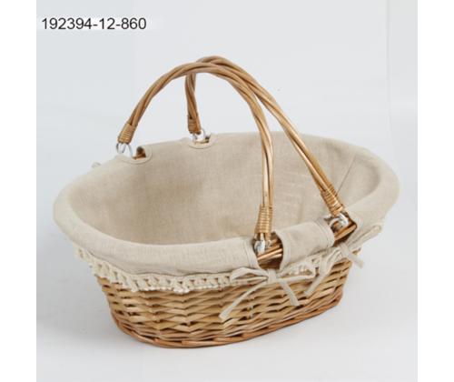Korv MAXINE 40x31xH15cm, 2-sangaga, helepruun punutis