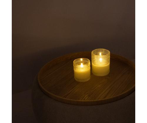 LED-küünal WINGS TOP D10xH12,5cm valge, taimer 6h