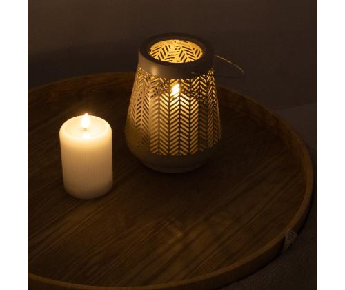 LED-latern WINGS GLENN D15xH18cm beež, taimer 6h