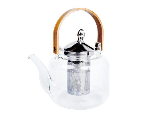Teekann MANON 1.2L sõelaga, kaarsang, hõbedane