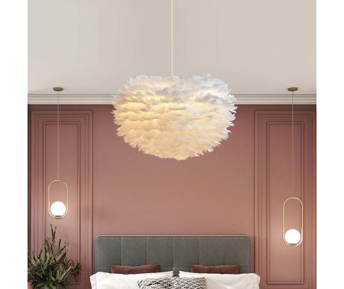 Laelamp FEATHER D30cm valge