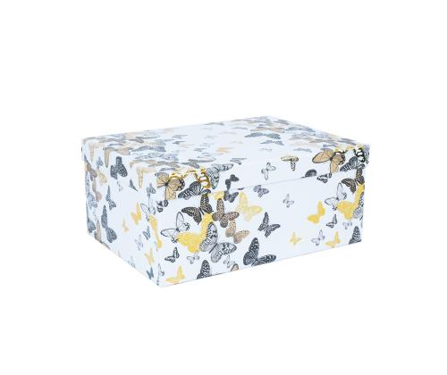 Pappkarp DIANA-4 kaanega 31x23xH14cm, valgel põhjal liblikad