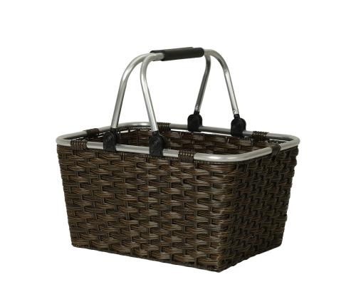 Ostukorv LIDO RIO 43x30xH24cm, tumepruun, 2 sangaga