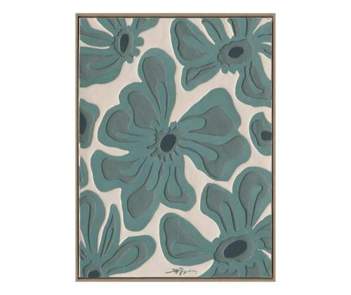 Maal raamiga 60x80cm, rohelised õied