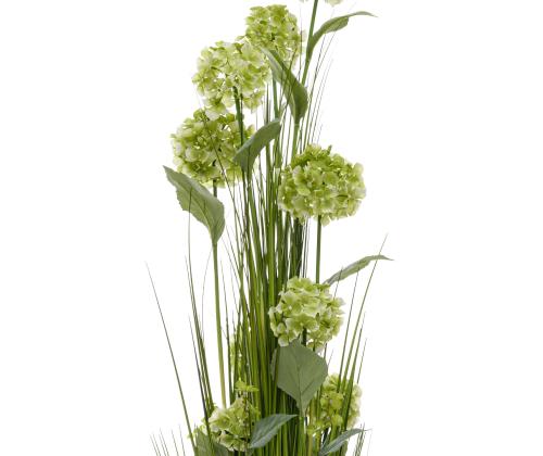 Kunstlill IN GARDEN H120cm, roheline hortensia, rohukõrred potis