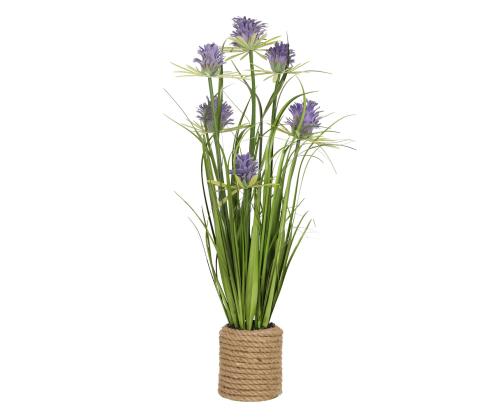 Kunstlill IN GARDEN H70cm, lilla krüsanteem, rohukõrred potis