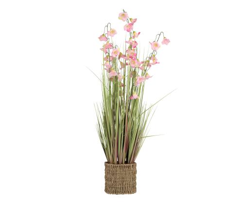 Kunstlill IN GARDEN H87cm, lilla kelluke, rohukõrred potis