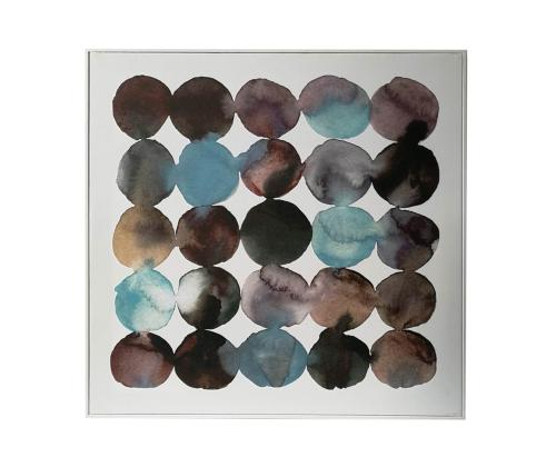 Seinapilt WALLY 60x60cm, sinised abstraktsed ringid