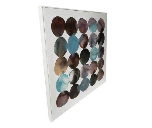 Seinapilt WALLY 60x60cm, sinised abstraktsed ringid