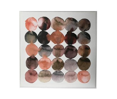 Seinapilt WALLY 60x60cm, pruunid abstraktsed ringid