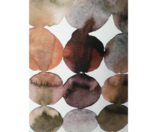 Seinapilt WALLY 60x60cm, pruunid abstraktsed ringid