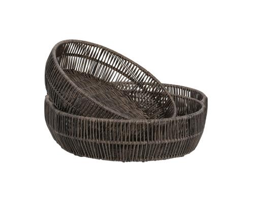 Korv BASILE D33/29xH8,5cm, tumepruun