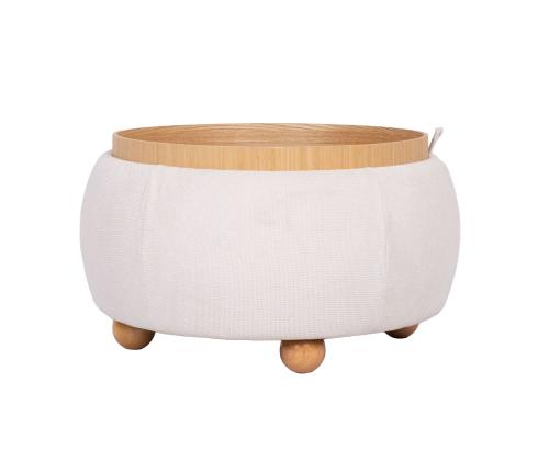 Tumba/laud HIRO D67xH38cm, valge, panipaigaga