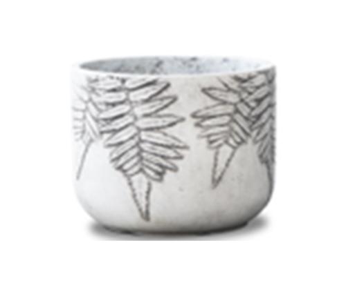 Lillepott FERN D44xH36cm, valge/hall