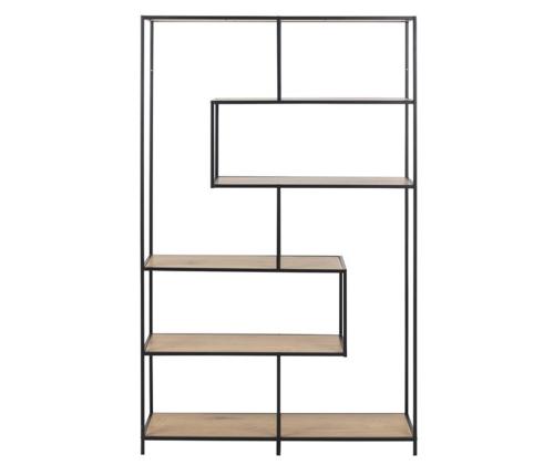 Riiul SEAFORD 114x35xH185cm, tamm, mööbliplaat, metall