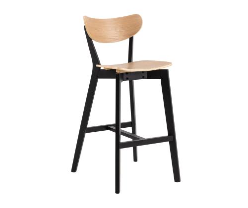 Baaritool ROXBY naturaalne/must, 45x49xH105cm, tammespoon, puit