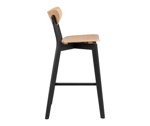 Baaritool ROXBY naturaalne/must, 45x49xH105cm, tammespoon, puit