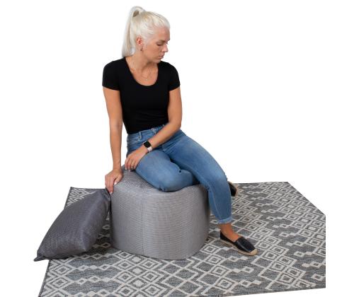 Tumba MITSU-MITSU, 55x55cm, h45cm, hall ja hõbe, 50%puuvill, 50% polüester, kangas-305