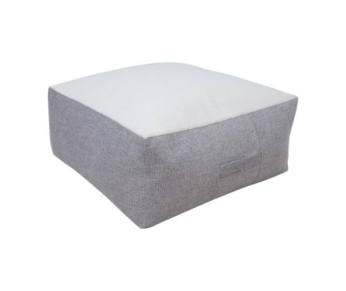 Tumba LAMB BAG, 80x80cm, h30cm, valge/helehall, 100% polüester, kangas-323/321