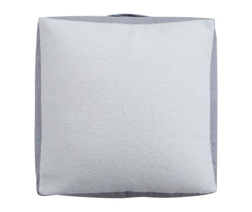 Tumba LAMB BAG, 80x80cm, h30cm, valge/helehall, 100% polüester, kangas-323/321