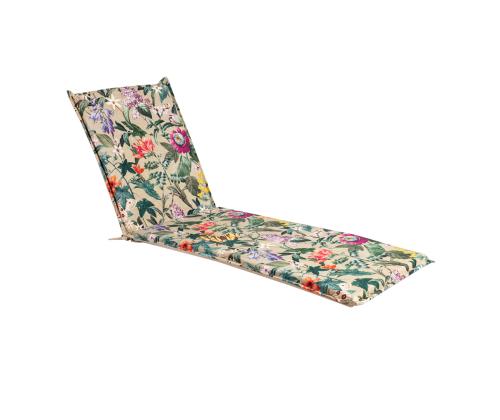 Lamamistooli kate AMAZONIA 55x190x5cm, volangiga, lilled beežil põhjal, 50%polüester/ 50%puuvill