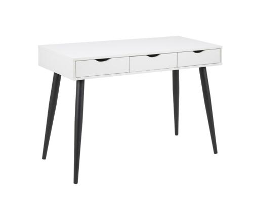 Kirjutuslaud NEPTUN 110x50xH77cm, valge/must, melamiinplaat, metall