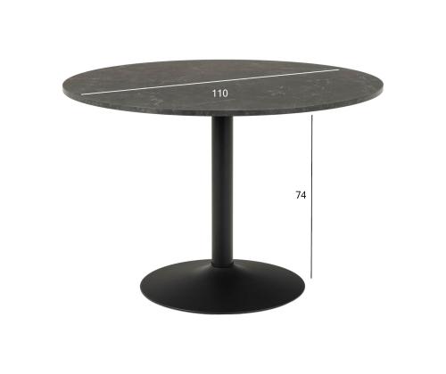 Söögilaud IBIZA D110xH74cm, must marmor